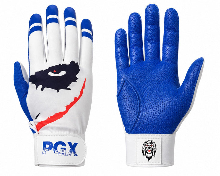 Cool Blue Smiley Regular Cuff Baseball Batting Gloves
