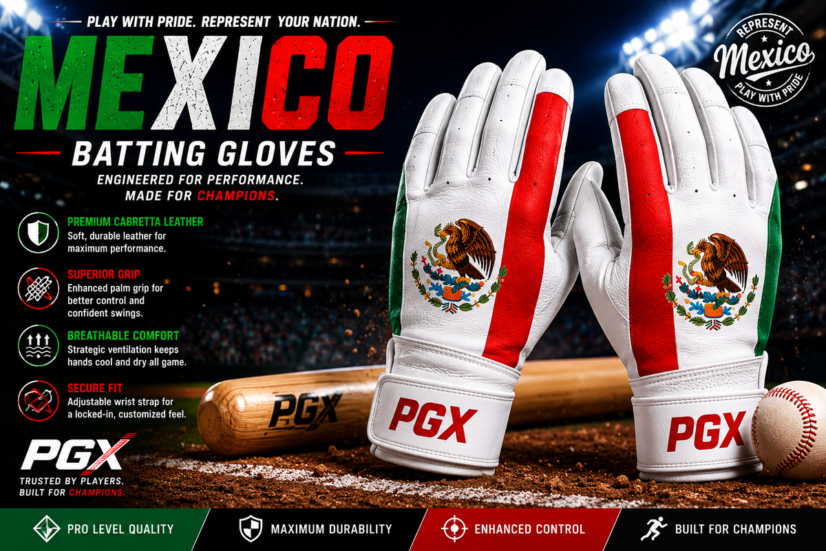PGX Mexico long cuff batting gloves product detail