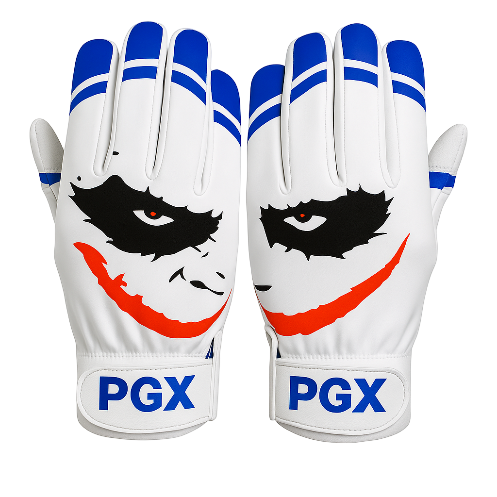 Cool Blue Smiley Baseball Batting Gloves